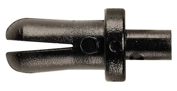 Push-In Rivet, Flat Head, 39/100 in L, Nylon Body, 25 PK