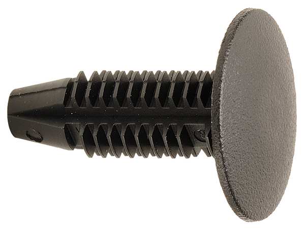Push-In Rivet, Dome Head, 5/16 in Dia., 22 mm L, Nylon Body, 15 PK