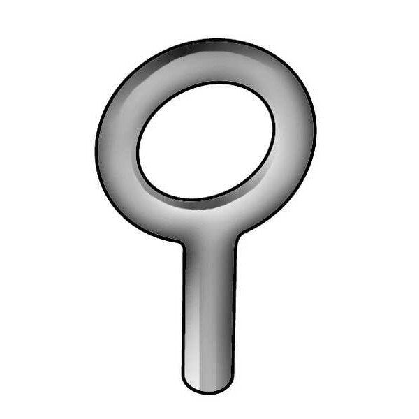 Machinery Eye Bolt Blank With Shoulder, Unthreaded, 2-1/4 in Shank, 1-11/16 in ID, Steel, Plain