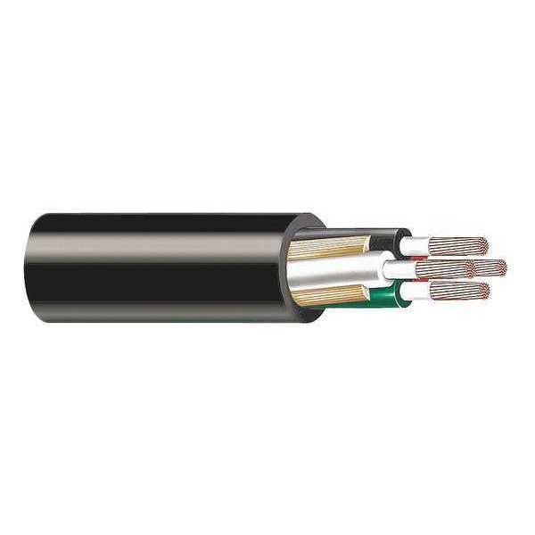 8 AWG 4 Conductor Carolprene Portable Cord 600V 250 ft. BK