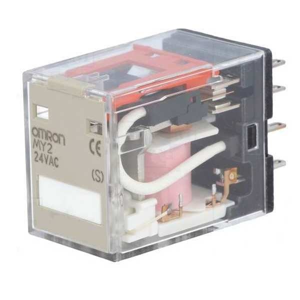 General Purpose Relay, 24V AC Coil Volts, Square, 8 Pin, DPDT