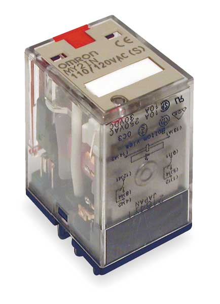 General Purpose Relay, 120V AC Coil Volts, Square, 8 Pin, DPDT