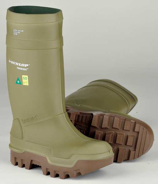 Size 9 Men's Steel Rubber Boot, Green