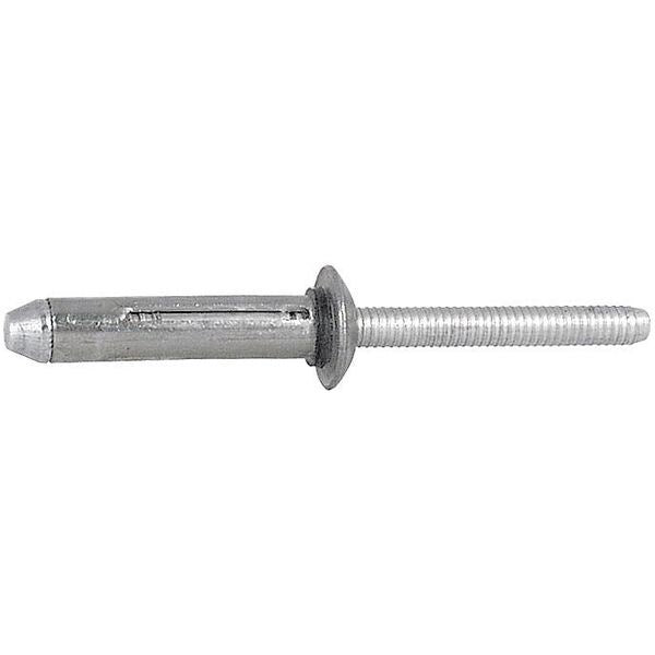 Blind Rivet, Brazier Head, 3/16 in Dia., 1-3/16 in L, Aluminum Body, 500 PK