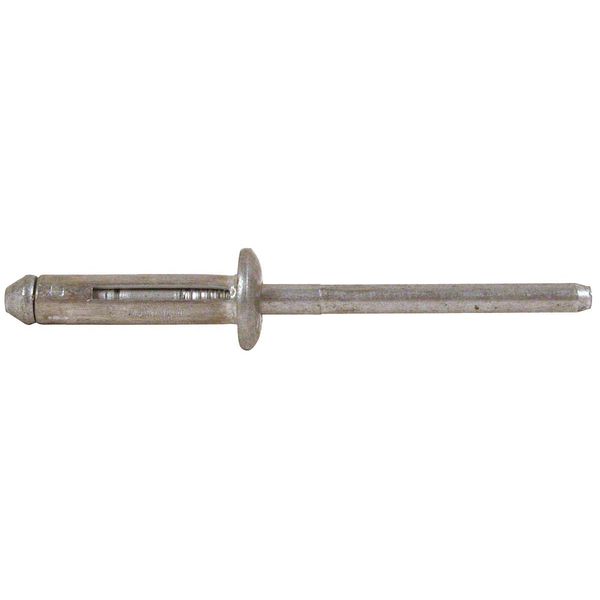 Blind Rivet, Dome Head, 3/16 in Dia., 1-25/64 in L, Aluminum Body, 250 PK