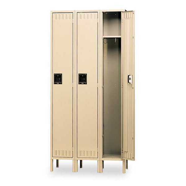 Wardrobe Locker, 36 in W, 18 in D, 78 in H, (1) Tier, (3) Wide, Sand