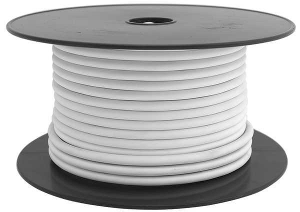 Automotv Primary Wire, 18 AWG, 50V, Str, Wht