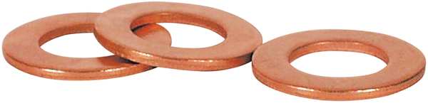 Sealing Washer, Copper, Plain Finish, 25 PK