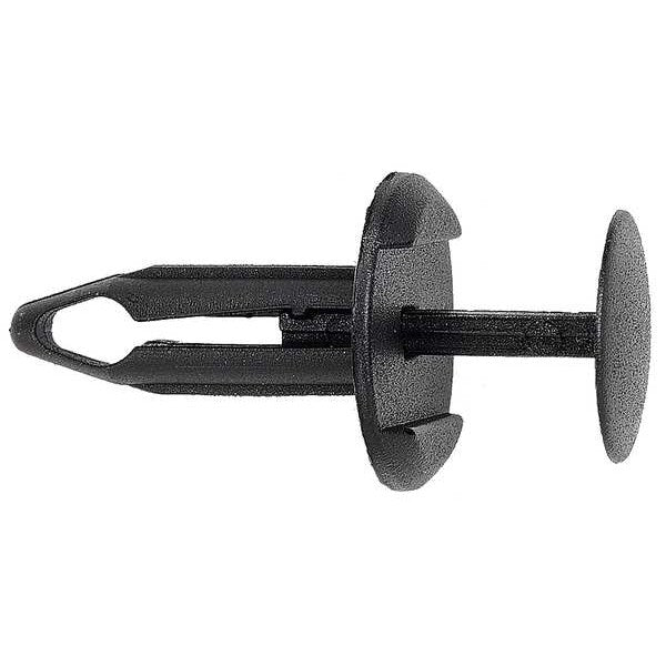 Push-In Rivet, Flat Head, 3/4 in L, Nylon Body, 50 PK