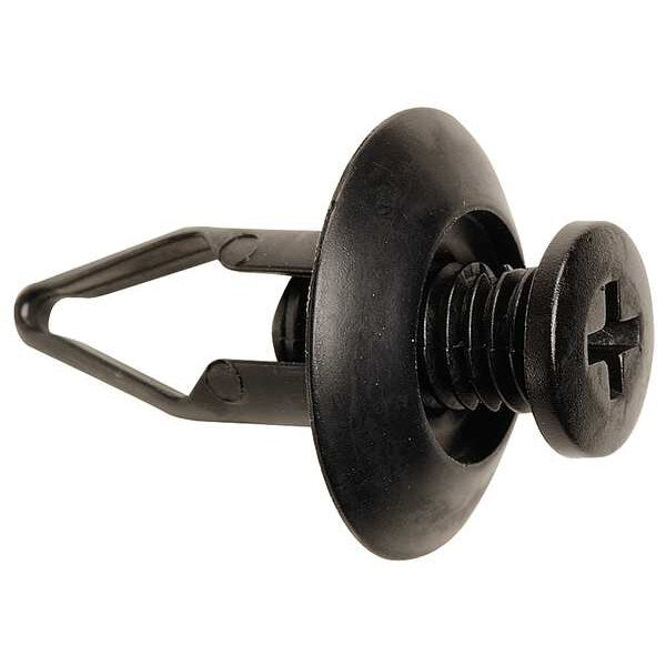 Push-In Rivet, Flat Head, 18 mm L, Nylon Body, 25 PK
