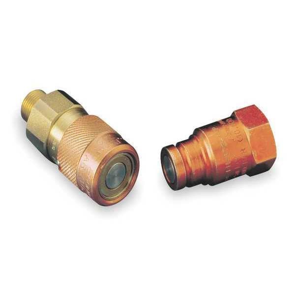 Hydraulic Quick Connect Hose Coupling, Steel Body, Push-to-Connect Lock, 3/8