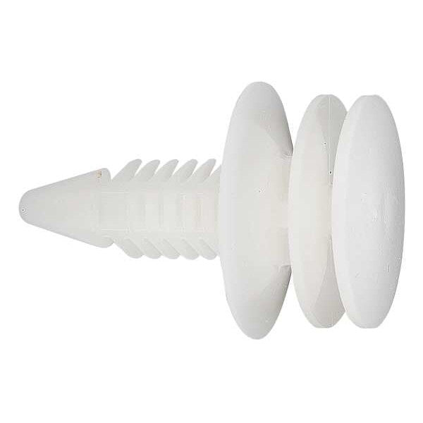 Push-In Rivet, Dome Head, 20.63 mm L, Nylon Body, 50 PK
