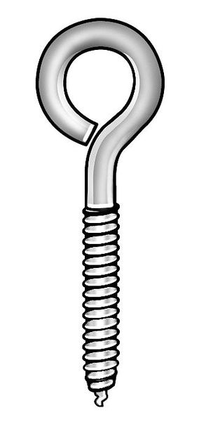 Eye Wood Screw Without Shoulder, 1/4