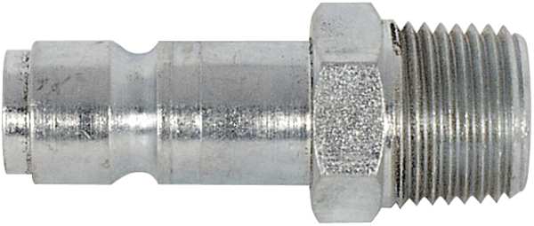 Coupler Plug, MNPT, 1/4, Steel, PK2