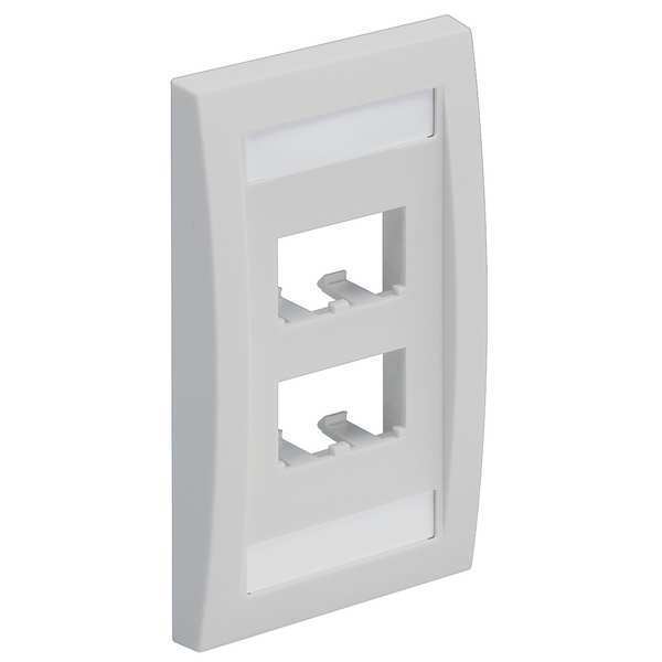 Wall Plate, Single Gang, 4 Ports, Off White