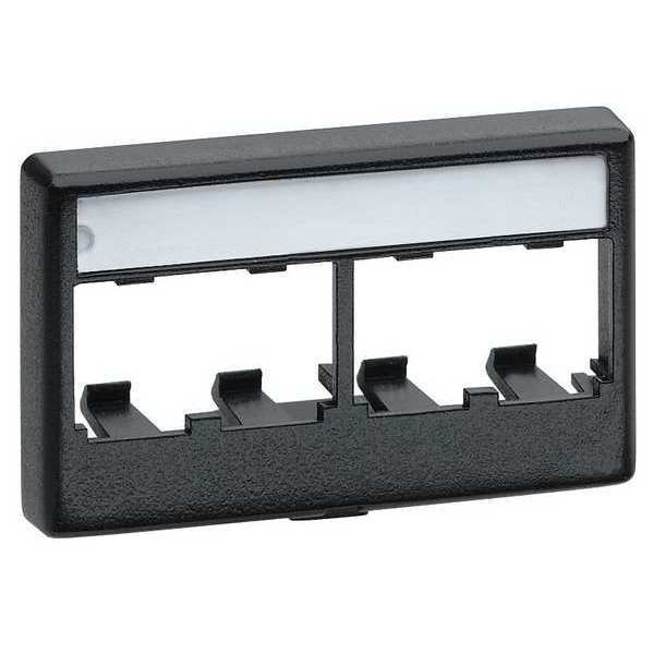 Wall Plate, Furniture, 4Ports, Black