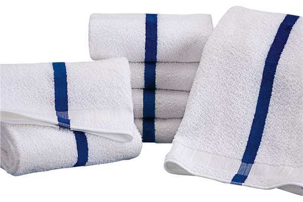 Pool Towel, w/Blue Stripe, 20x40, PK12