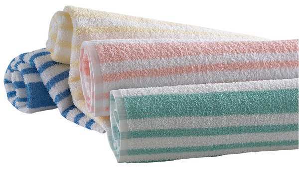 Pool Towel, Peach/White, 30x70, PK12