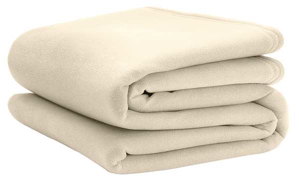 Blanket, Twin, 66x90 In., Ivory, PK4