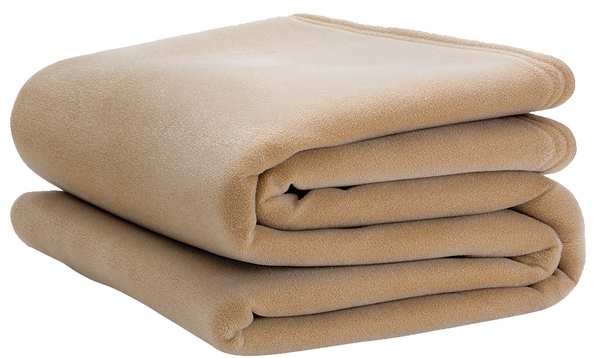 Blanket, Full, 80x90 In., Tan, Pk4
