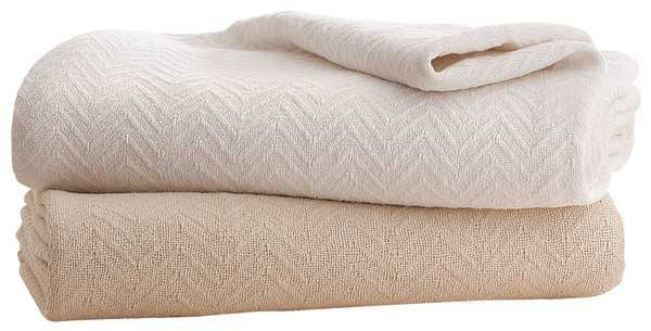 Blanket, Full, 80x90 In., Natural, PK4