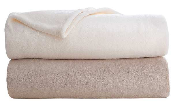 Fleece Blanket, King, 108x90 In., Khaki, PK4