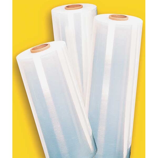 Hand Stretch Wrap, 14 in W x 1500 ft L, 80 ga, Cast Style, Clear, Standard Duty