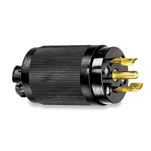 15A Midget Locking Plug 3P 3W 120/240VAC ML-3P BK