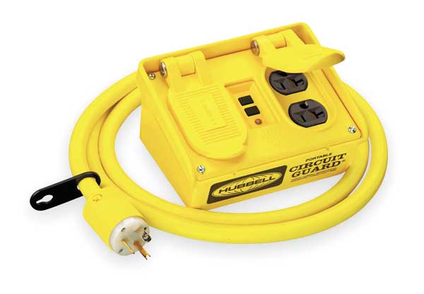Plug-In GFCI with Cord, 6 ft., Ylw, NEMA 3R