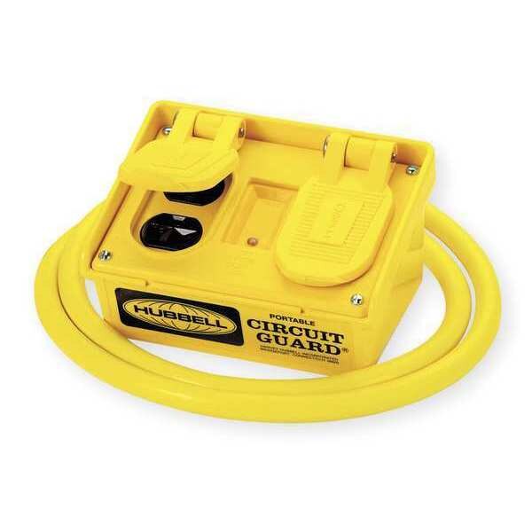 Plug-In GFCI with Cord, 6 ft., Ylw, NEMA 3R