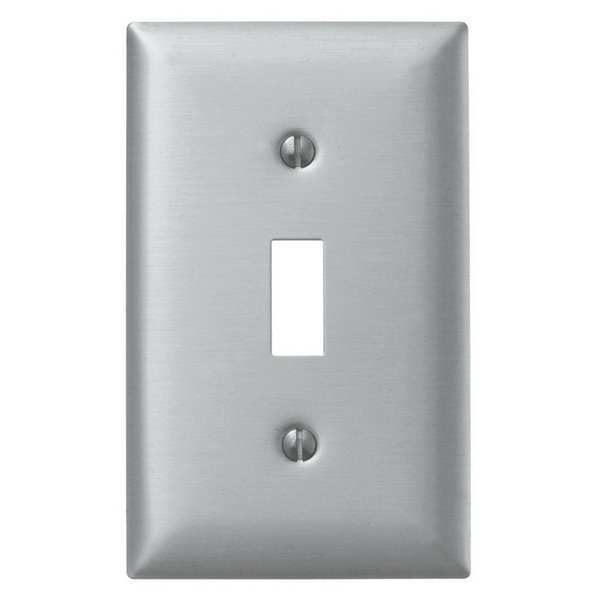 Toggle Opening Wall Plates and Box Cover, Number of Gangs: 1 Aluminum, Brushed Finish, Silver
