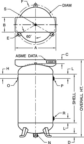 Tank, Air, 80 G, 200 PSI