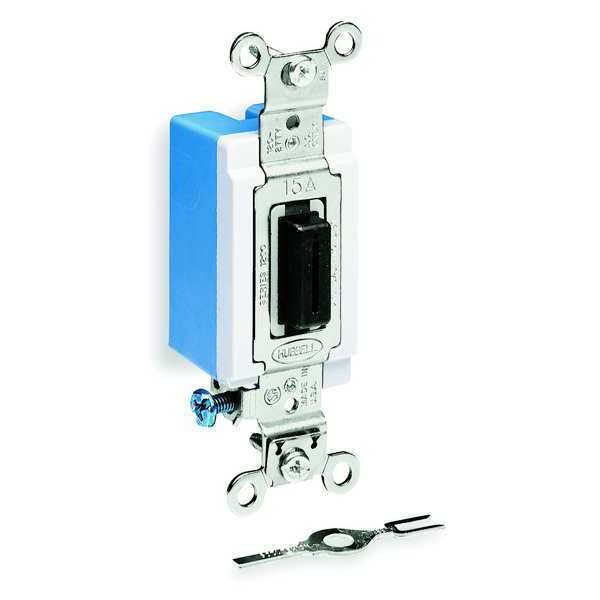 Wall Swtch, 1-Pole, 120/277V, 20A, Blk, Toggl