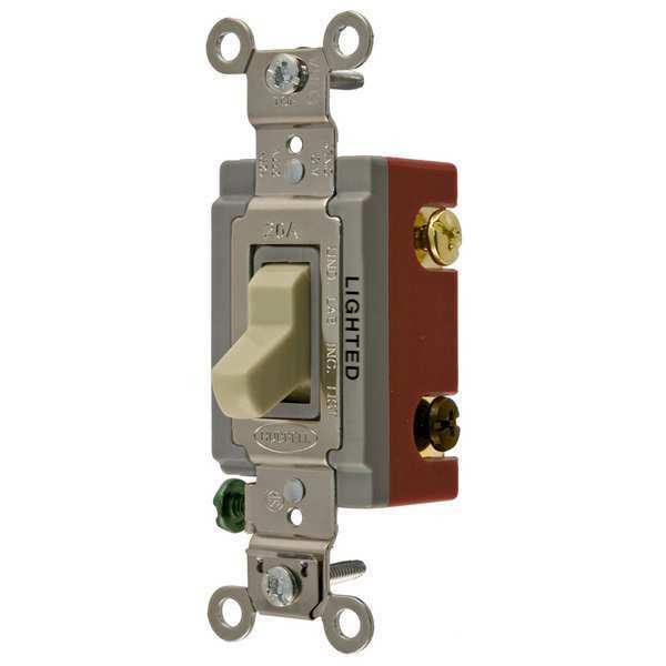 Illuminated Wall Switch, 3-Way, 20A, Ivory