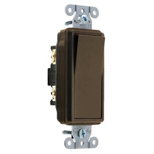 Wall Switch, 1-Pole, 120/277V, 15A, Brown