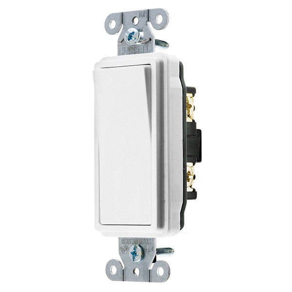 Wall Swtch, 1-Pole, 120/277V, 15A, Wht, Rockr