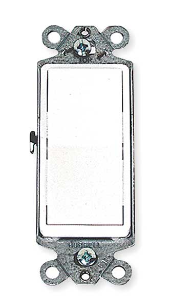 Wall Swtch, 1-Pole, 120/277V, 20A, Wht, Rockr