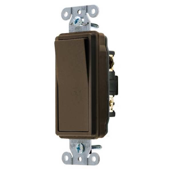 Wall Switch, 3-Way, 120/277V, 15A, Brn, Rockr
