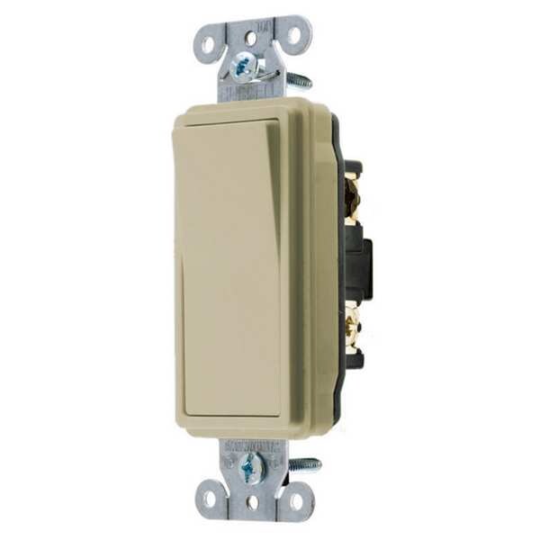 Wall Swtch, 3-Way, 120/277V, 20A, Ivry, Rockr