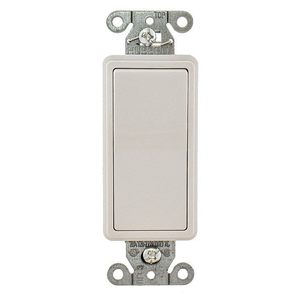 Wall Switch, 3-Way, 120/277V, 20A, Wht, Rockr