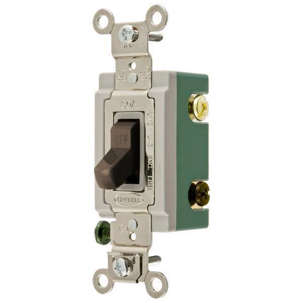 Wall Switch, 3-Way, 120/277V, 30A, Brn, Toggl
