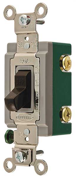 Wall Swtch, 2-Pole, 120/277V, 30A, Brn, Toggl