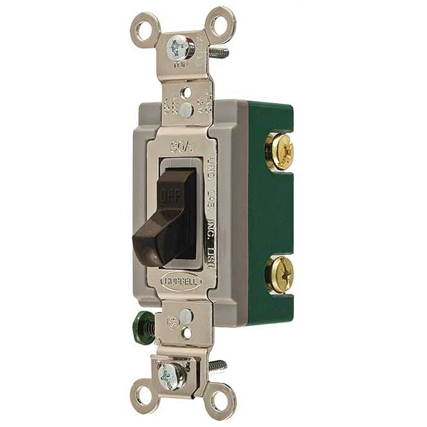 Wall Swtch, 1-Pole, 120/277V, 30A, Brn, Toggl