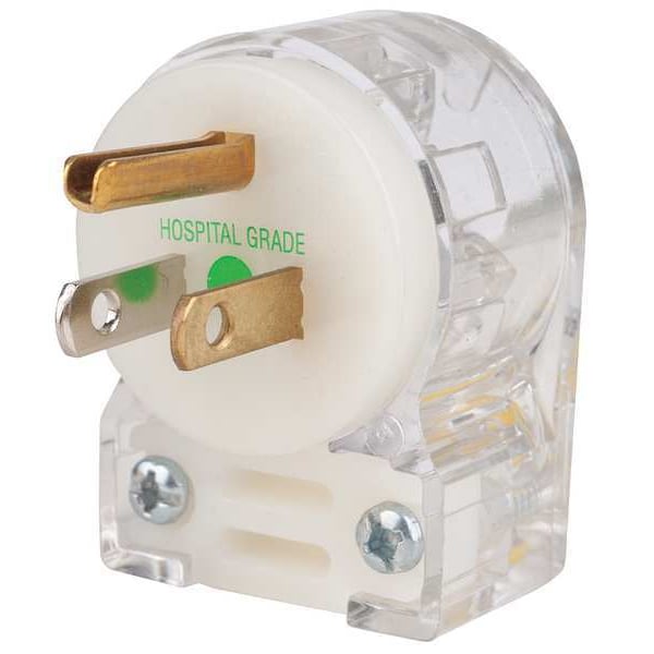 3 Wire Angle Straight Blade Plug Hospital Grade 125VAC 15A
