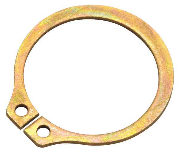 External Retaining Ring, Steel Zinc Yellow Finish, 1 7/8 in Shaft Dia, 10 PK