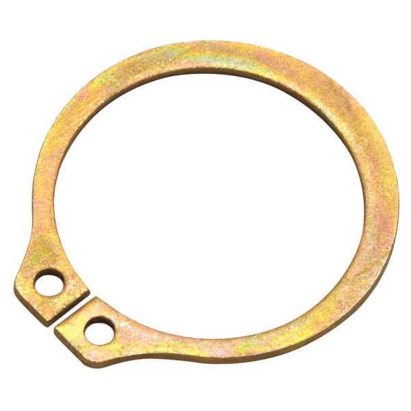 External Retaining Ring, Steel Zinc Yellow Finish, 13/32 in Shaft Dia, 100 PK