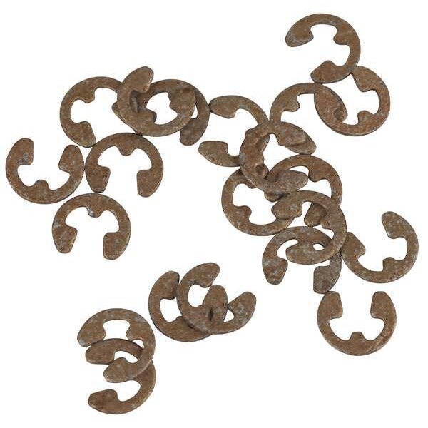 External-E E-Clip, Steel Zinc Yellow Finish, 1/16 in Shaft Dia, 100 PK