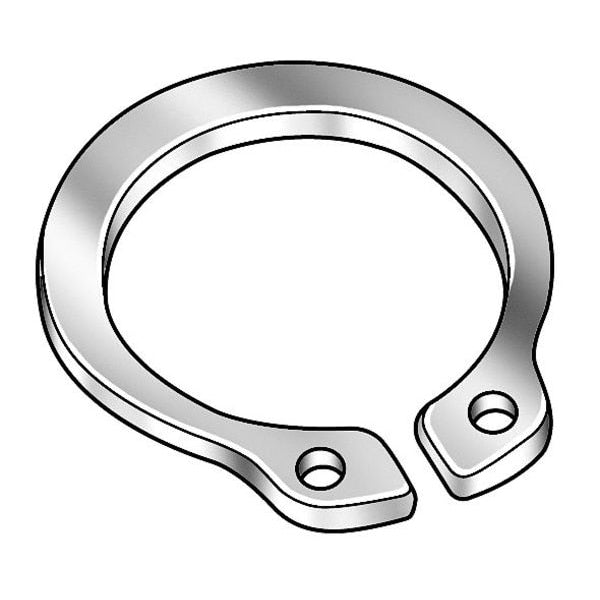 External Retaining Ring, Steel Black Phosphate Finish, 1 1/4 in Shaft Dia, 10 PK