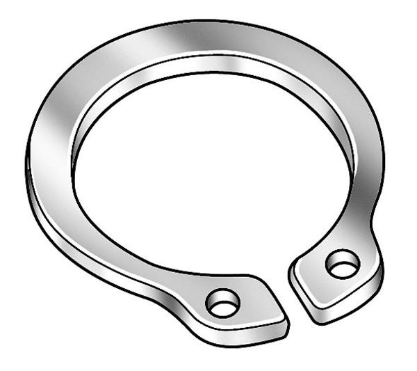 External Retaining Ring, Steel Black Phosphate Finish, 3/4 in Shaft Dia, 10 PK