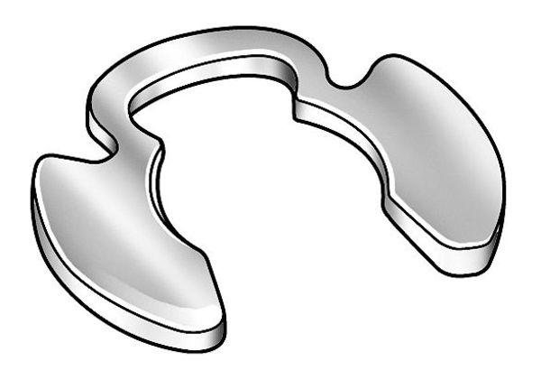 External-E E-Clip, Steel Black Phosphate Finish, 5/16 in Shaft Dia, 50 PK
